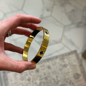 Kate Spade Gold and Blue Bracelet with Wide Band Design
